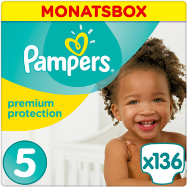Pampers - Premium Protection Junior - Monatsbox mit 136 Windeln - Größe 5